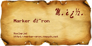 Marker Áron névjegykártya